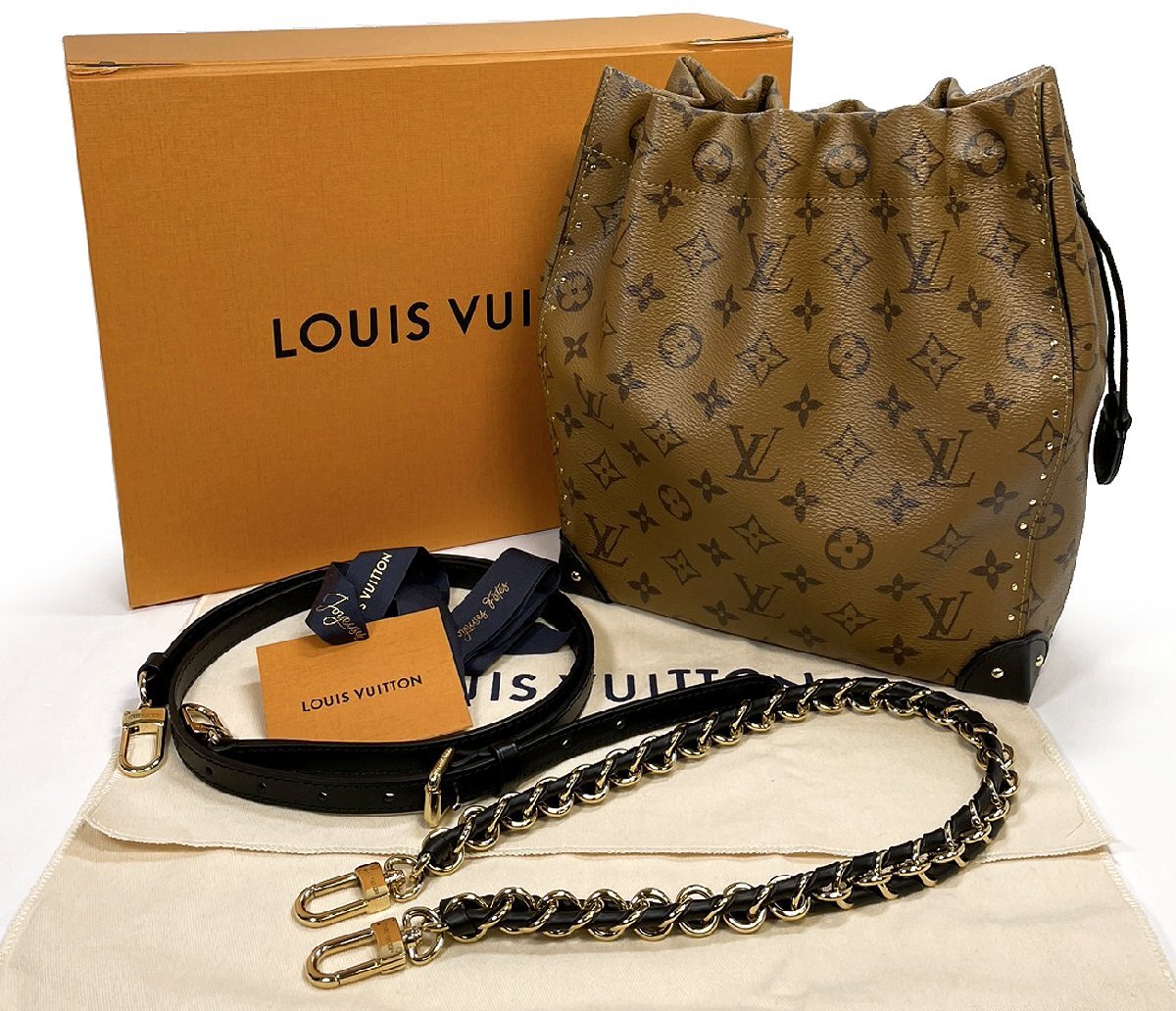 新品同様 LOUIS VUITTON M13324 モノグラム・リバース ノエ トランク 2WAYショルダーバッグ ルイヴィトン