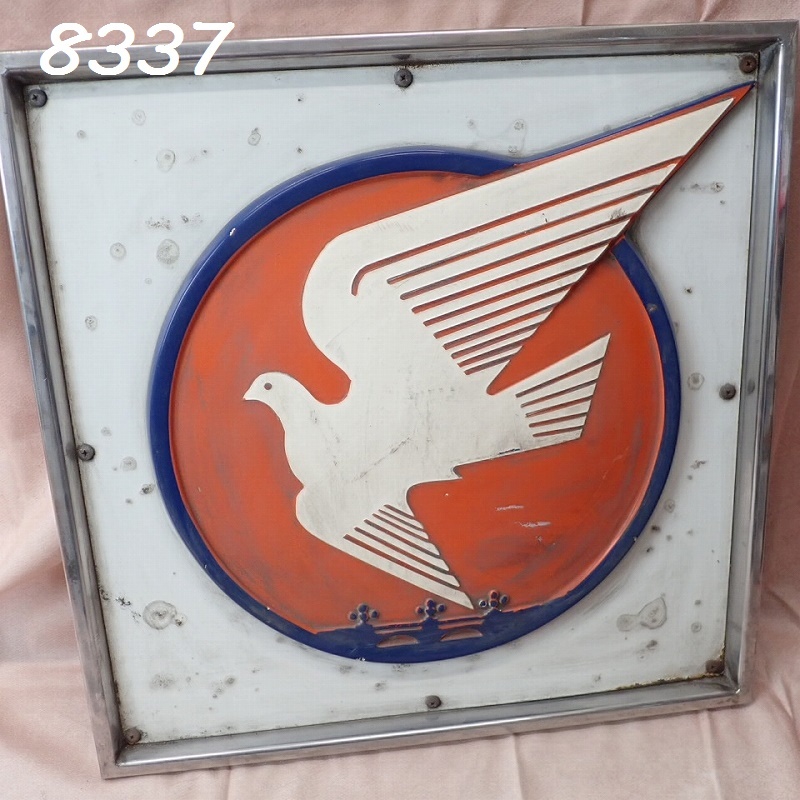 ●MK-8337　1970年代　はとバス　ロゴ　実物　当時物　プレート　43㎝×43㎝　100サイズ 20260312