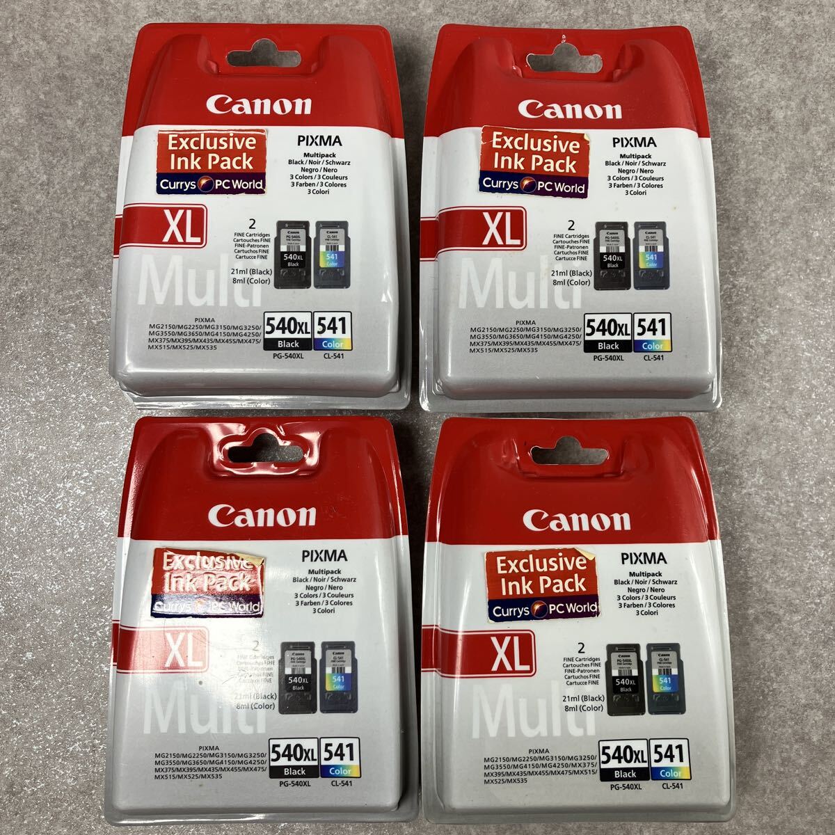 未開封品　 Canon純正インク　PIXMA PG-540XL ブラック/CL-541カラー　2個パック【4点まとめ】