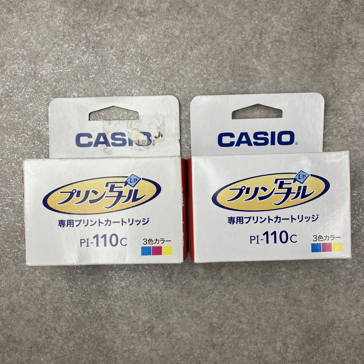 未使用期限切れ　カシオ プリン写ル 専用プリントカートリッジ PI-110C 3色カラー【2個】