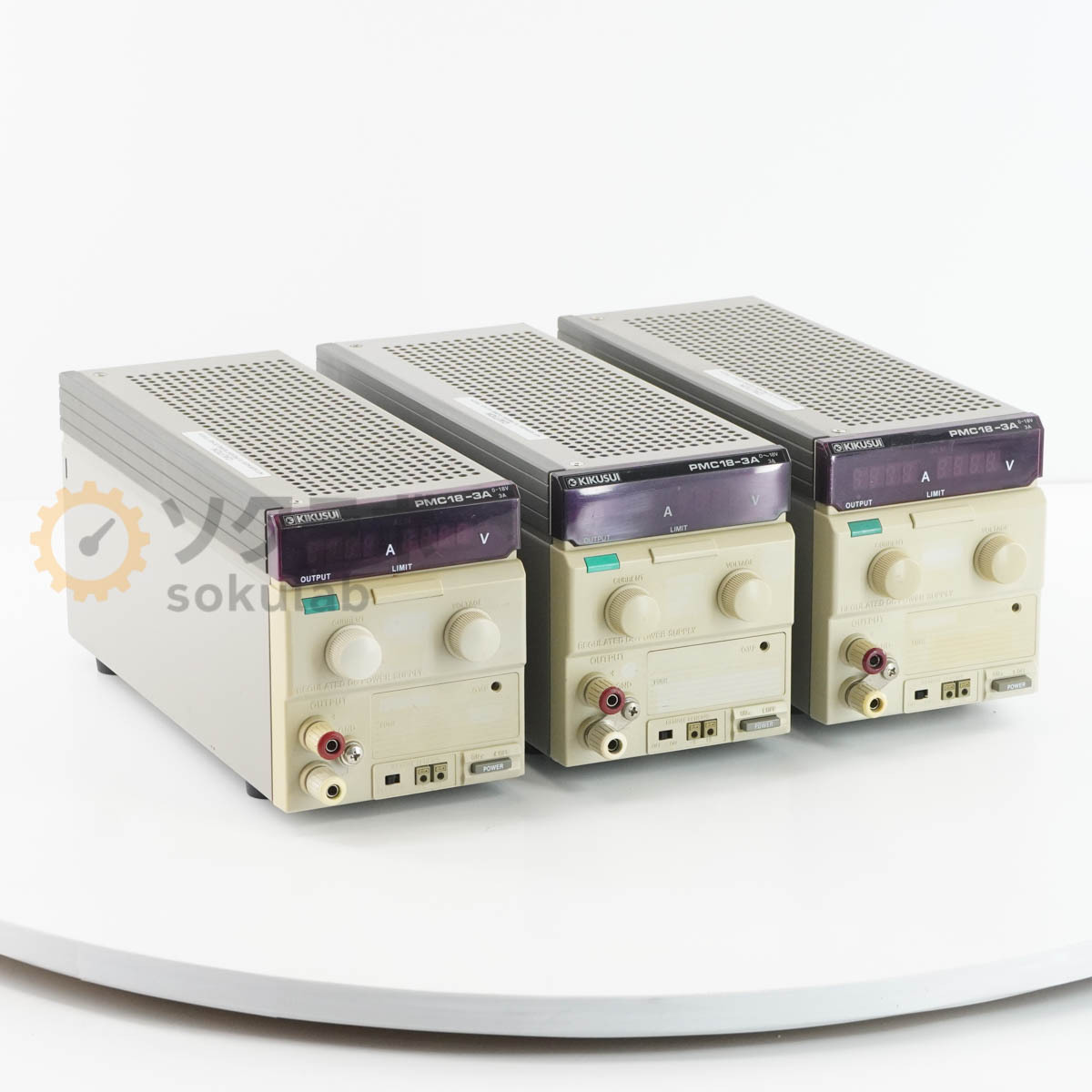 [DW] 8日保証 3台セット PMC18-3A PMC-A KIKUSUI 0~18V 3A 菊水 REGULATED DC POWER SUPPLY 直流安定化電源 DC電源 直流電源[08055-0171]