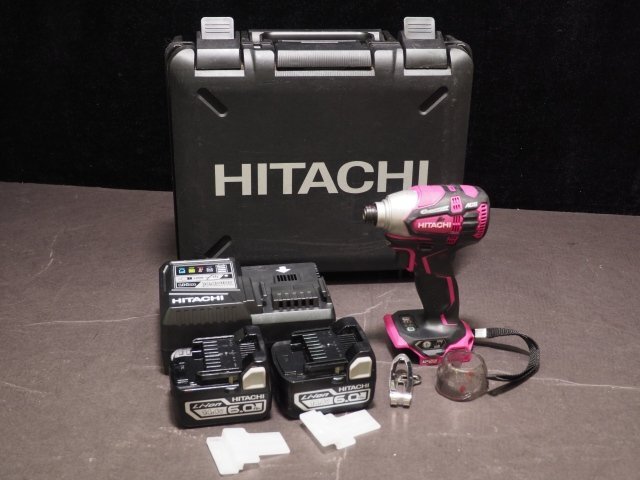 L336 日立 コードレスインパクトドライバ WH14DDL2 14.4v バッテリー6.0Ah 2個 充電器 ケースセット HITACHI