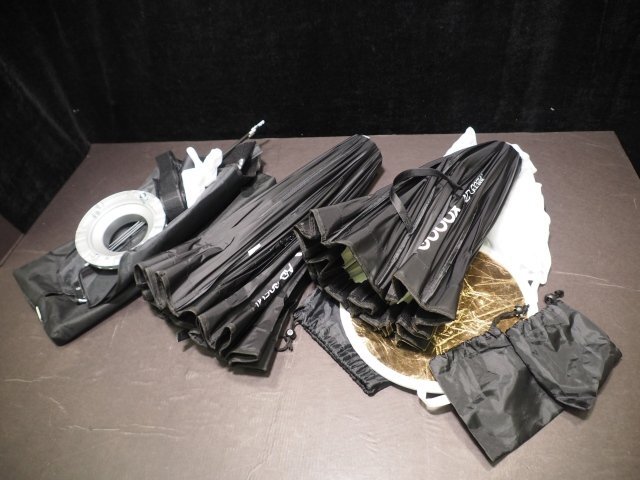 L339【ジャンク品】Gobox 照明 ソフトボックス 22×90cm AD-S65W AD-S85W 3点セット 折りたたみ式 ストロボ