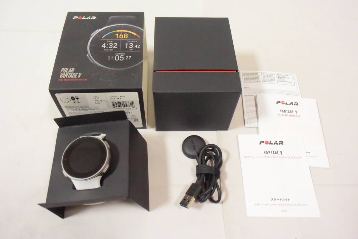 【訳あり】 POLAR ポラール VANTAGE V PRO MULTISPORT WATCH スマートウォッチ WH ホワイト M-L 90070735 (国内正規品)