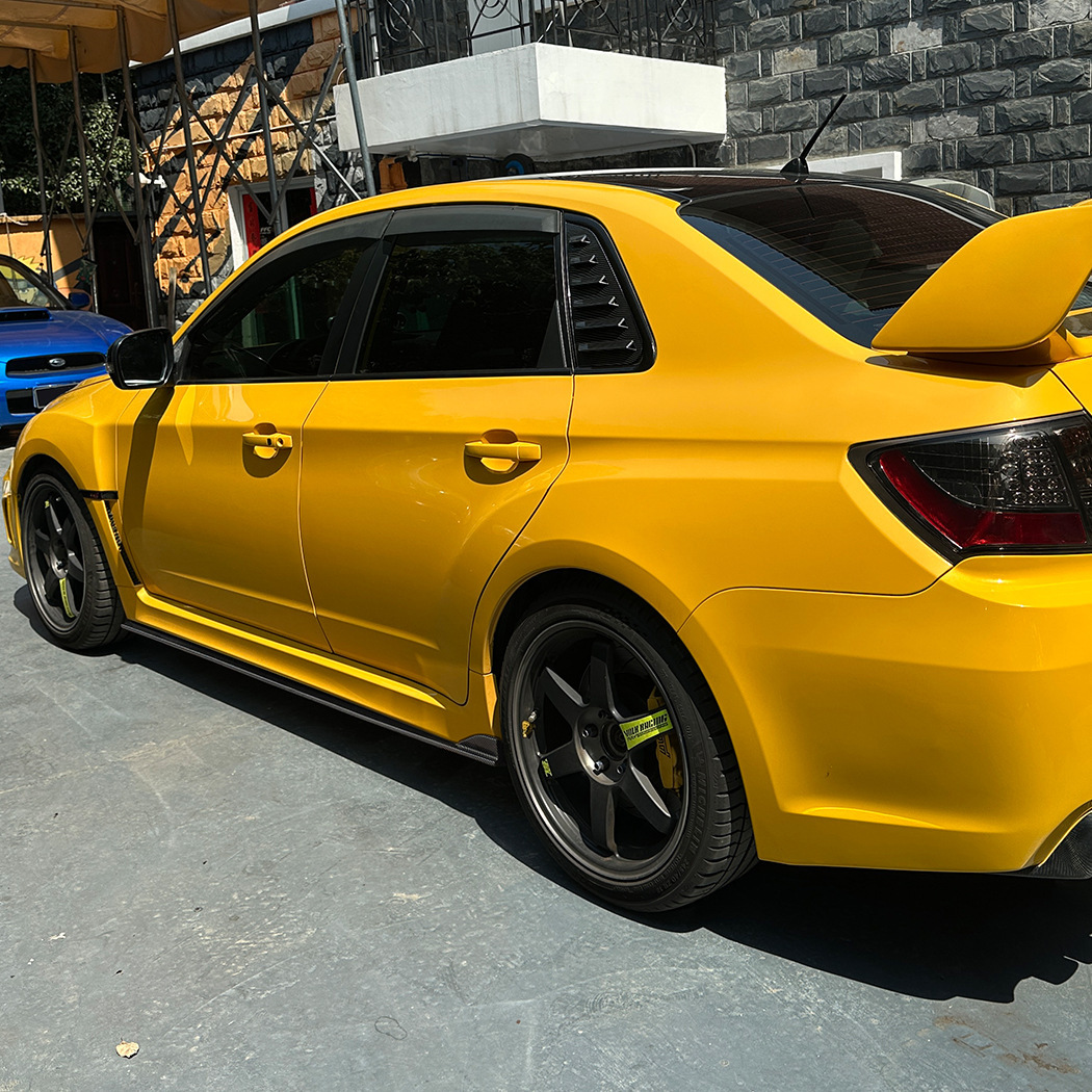 スポーティ全開♪ カーボン ルック サイドスカート スバル インプレッサ WRX STI GRB GRF Aライン 07-14