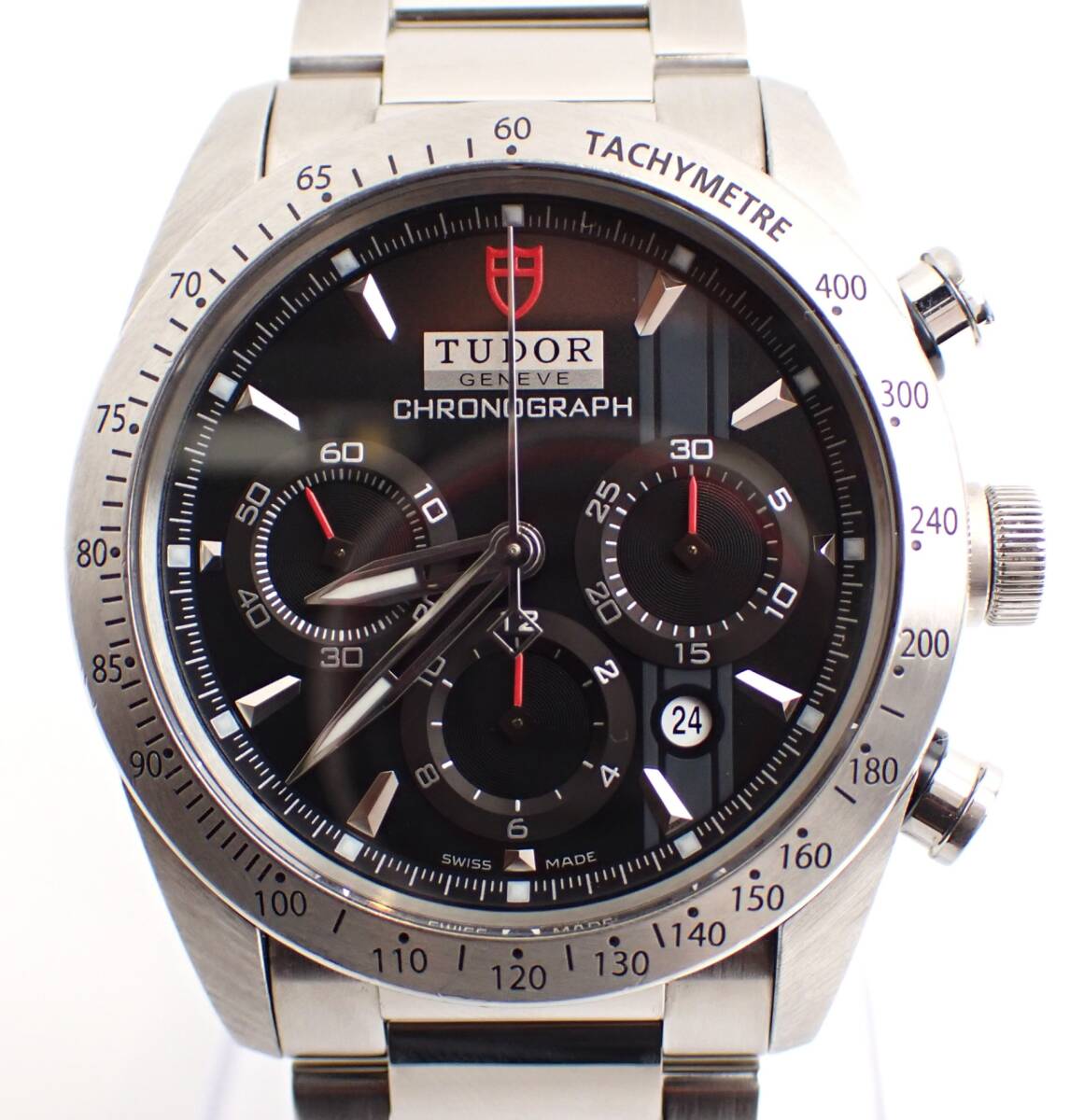 美品 TUDOR(チュードル) ファストライダークロノグラフ 42000-95730 SS AT 自動巻き ステンレス ブラック文字盤 黒 メンズ 腕時計 42mm