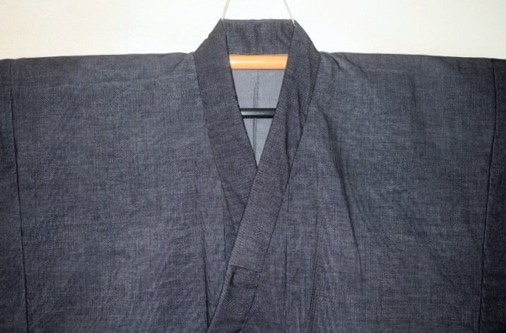 弐11477RM 綿ビロード 男着物 裄76丈145К鉄紺玉虫色 新品 別珍織