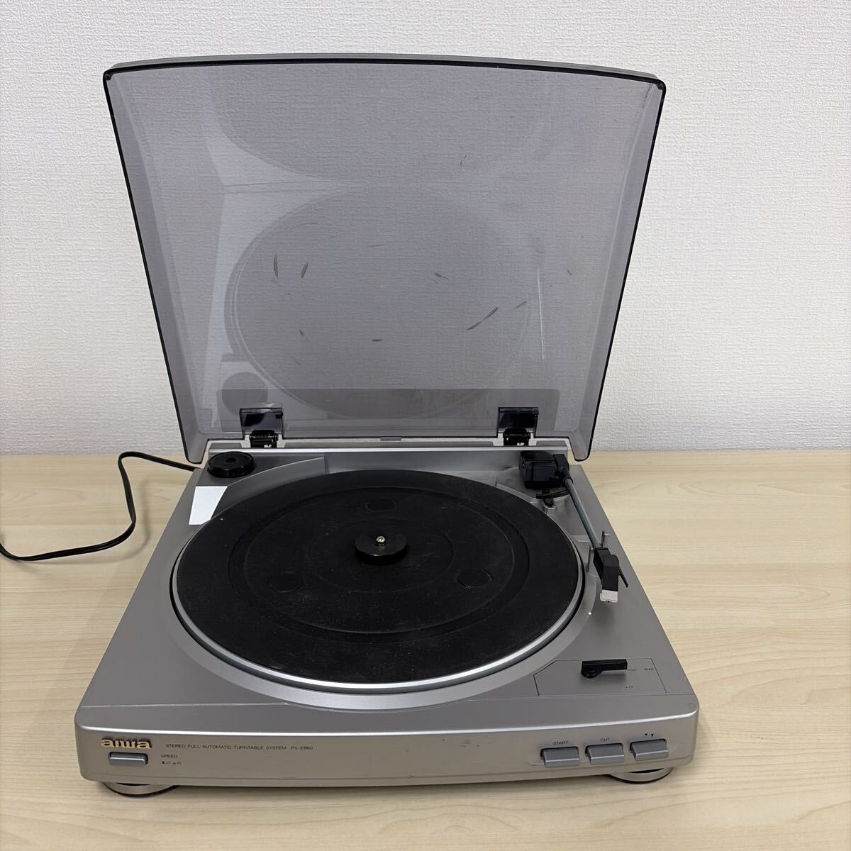 ☆ AIWA レコードプレーヤー PX-E860 通電確認済　ジャンク ターンテーブル