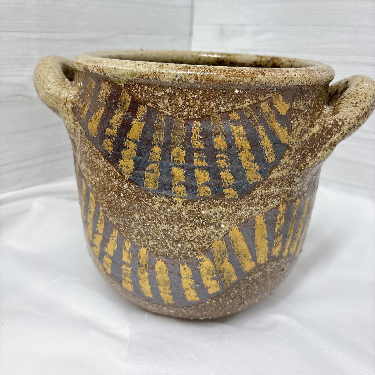 【03】花器 花瓶 壺 陶器 詳細不明 中古長期保管品