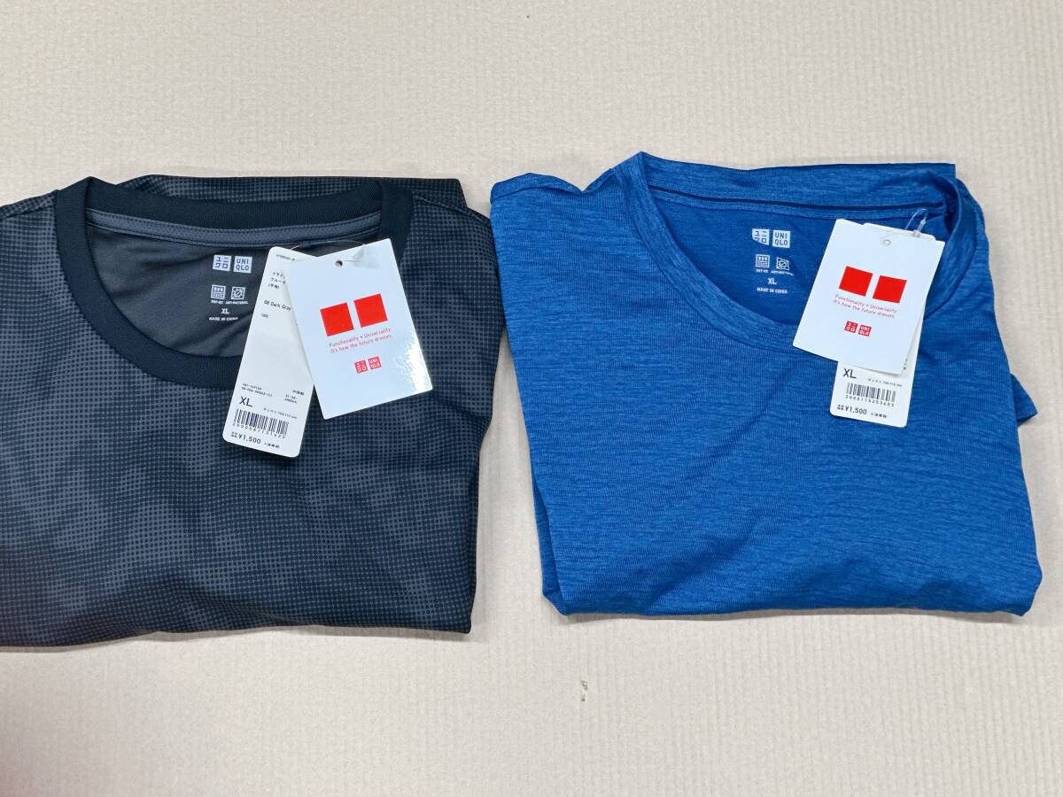 【05】 UNIQLO ユニクロ ドライEX クルーネックT 半袖 XLサイズ 未使用保管品 2枚セット