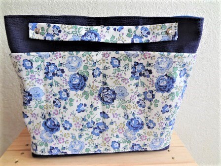 *ハンドメイド*帆布*リバティ*Felicite/ブルー*フェリシテ*バッグインバッグ*