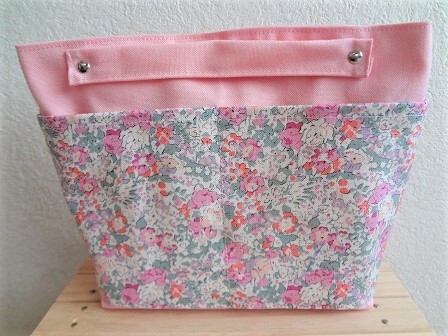 *ハンドメイド*帆布*リバティ*Claire Aude/ピンク*クレアオード*バッグインバッグ*