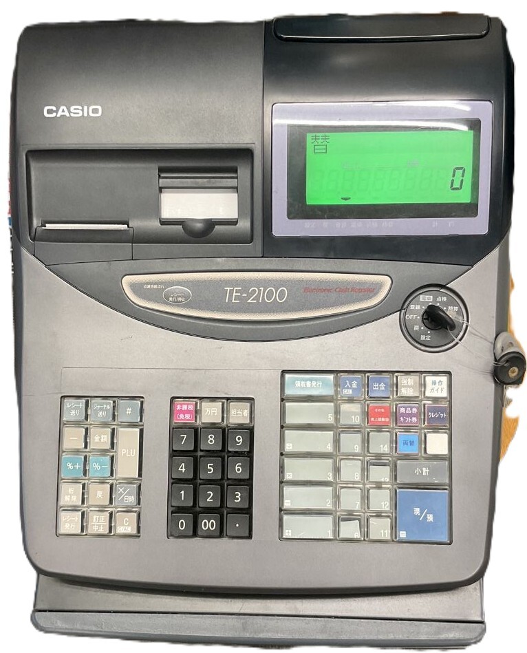 CASIO カシオ TE-2100 電子レジスター 店舗用品 ドロワーキー不足 通電確認済