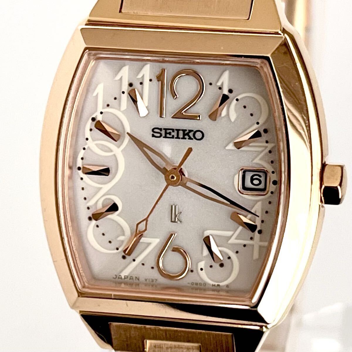 【稼働】磨き済み セイコー SEIKO ルキア LUKIA レディース 腕時計 ソーラー 美品 ゴールド s2312