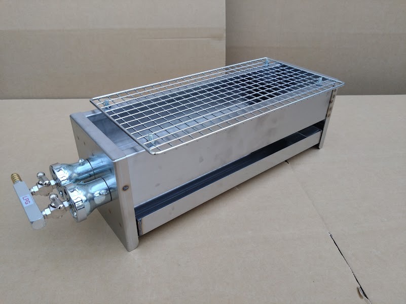 未使用品 業務用 ガス焼鳥器 LPガス プロパン 焼き網付き 海の家 アウトドア やきとり屋 キッチンカー 団子焼き 桜祭り 学園文化祭 BBQ YA1