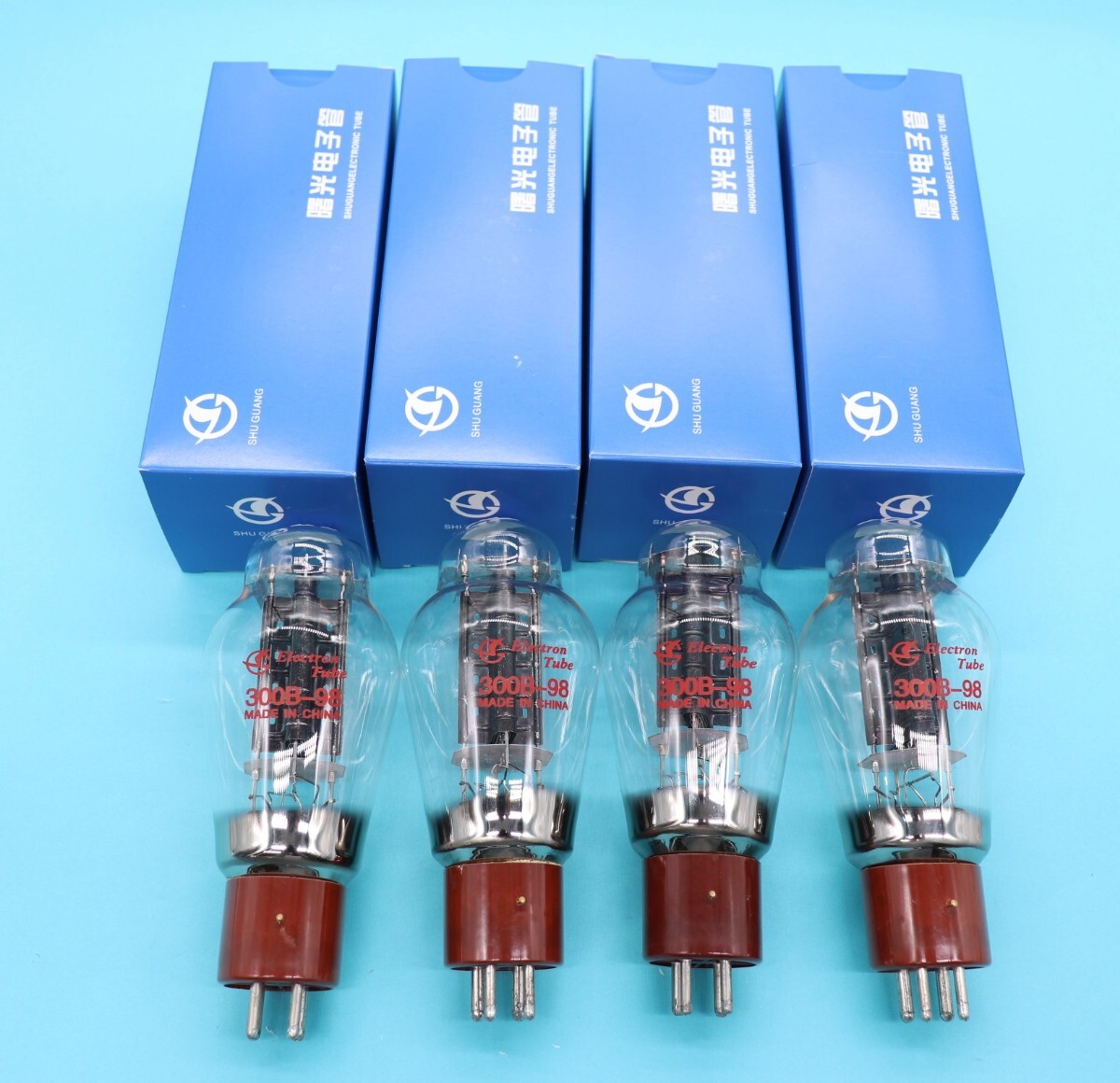 即納7日保証在庫有送料無料新品入札数量1で4本 曙光電子 Shuguang 300B 300B-98 真空管 ブラウン 茶 印字赤 マッチドクワッド 管理nskm