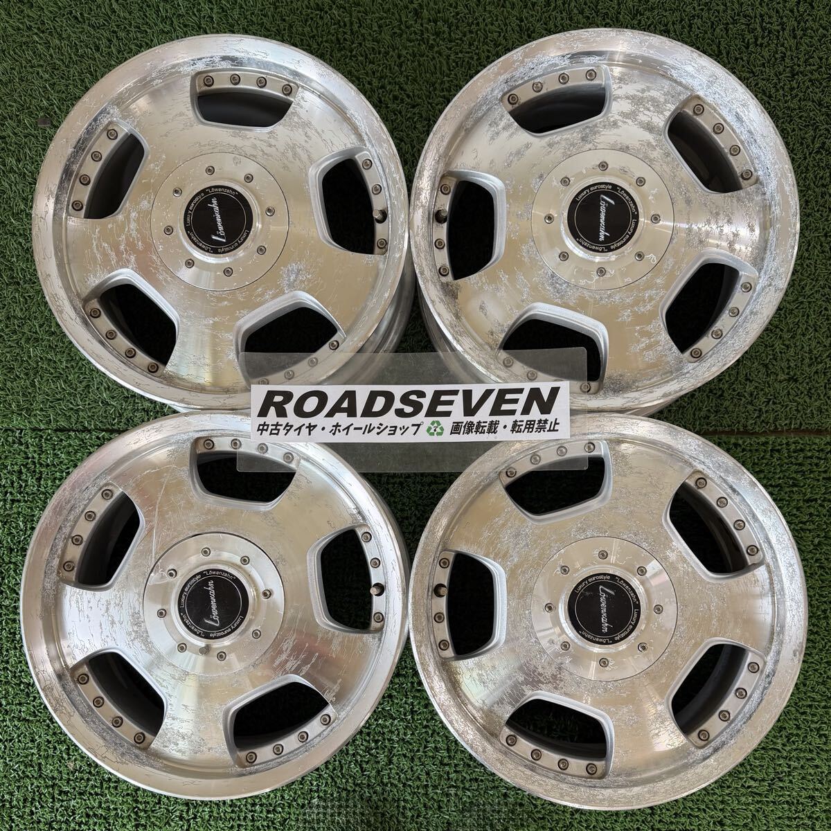 ◆Lowenzahn DH ブリヂストン製 ◆17×7.5J +27 6H PCD139.7 ハブ径:約108mm 4本Set 中古アルミ ◆送料無料(一部地域を除く)