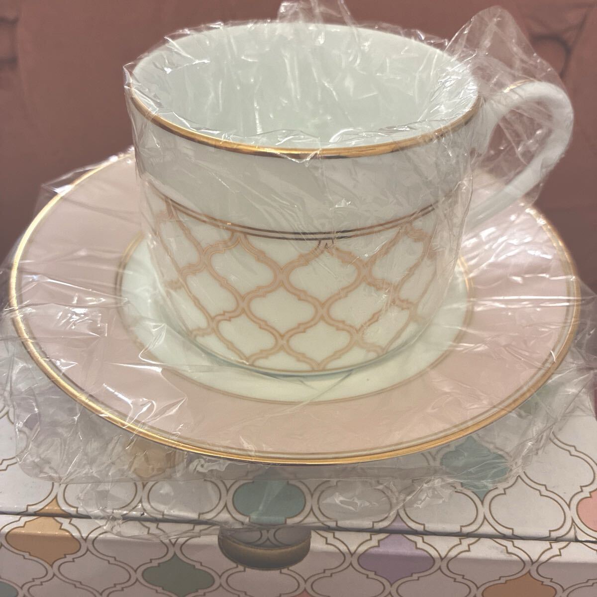 【新品】 Noritake カップ ソーサー ティーカップ ノリタケ ピンク エターナルパレス コーラル