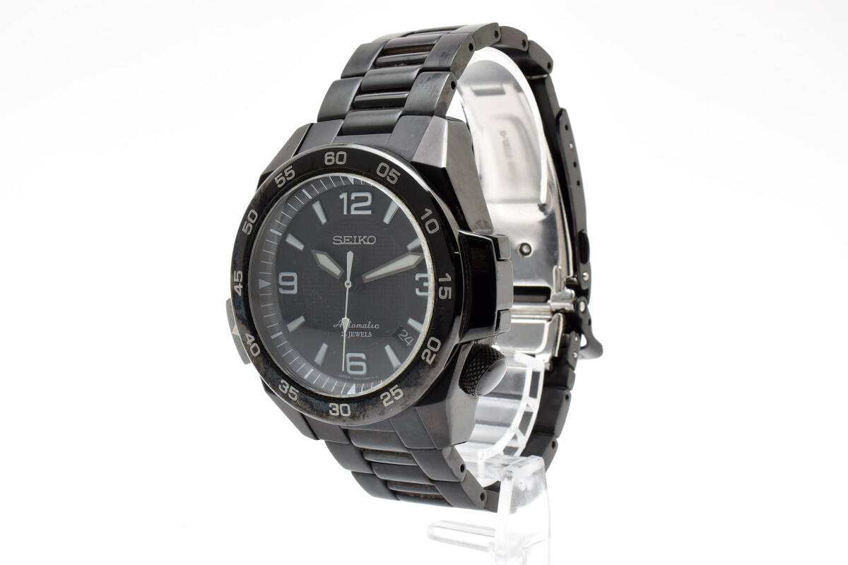 動作確認済 SEIKO セイコー プロスペックス メカニカル 腕時計 自動巻き 4R35-00A0 デイト 23石 SS ブラック 水越武コラボレーション i0307