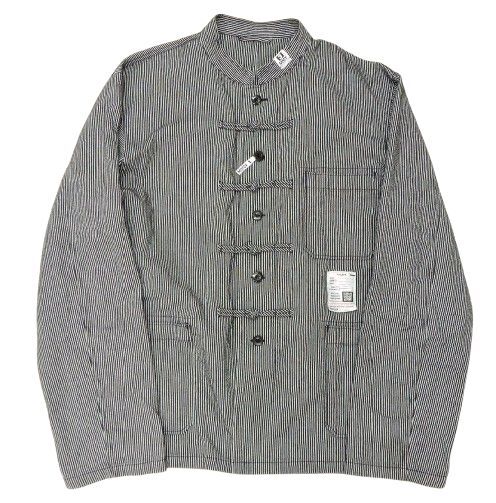 メゾン ミハラヤスヒロ コードレーン マオカラーシャツ J09SH072 サイズ48 ブラック ストライプシャツ Maison MIHARA YASUHIRO 中古品