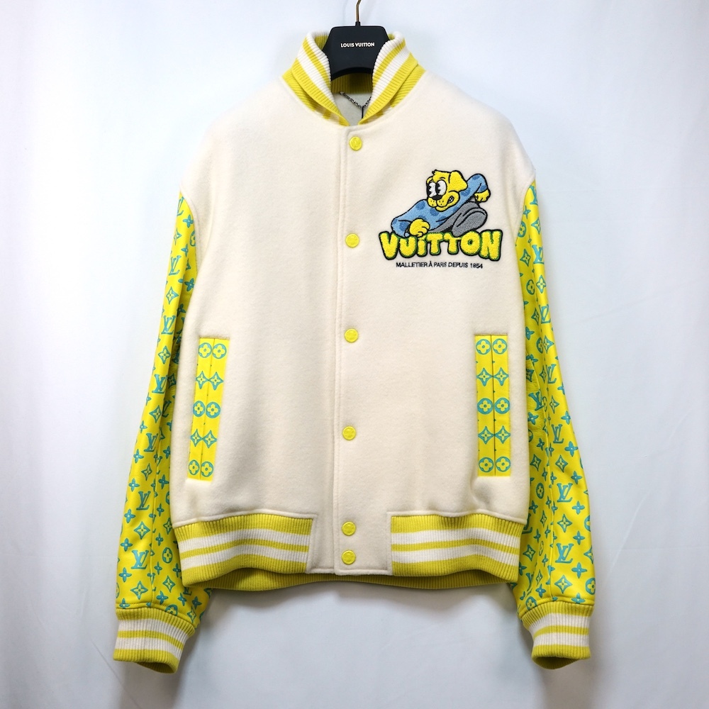 23SS LOUIS VUITTON ルイヴィトン メンズ モノグラム プレイグラウンドバーシティ ブルゾン ホワイト 54サイズ 1AB941