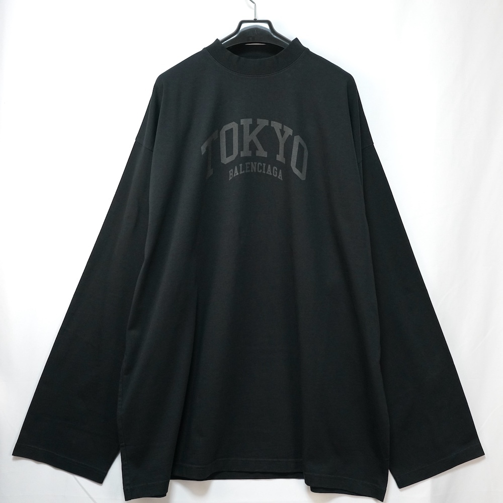 BALENCIAGA バレンシアガ Cities Tokyo シティズ 東京 ロゴ オーバー サイズ ロングスリーブ Tシャツ ブラック サイズ5 720250TLVK6
