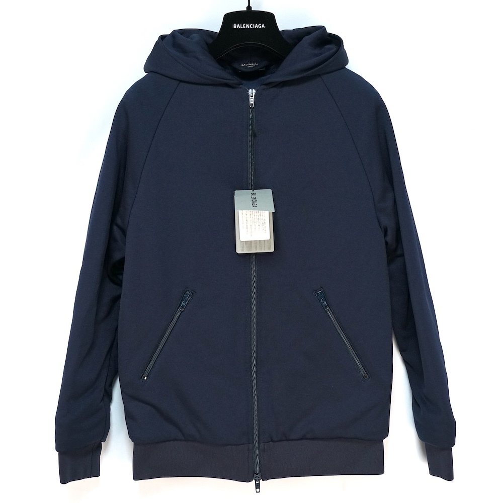 BALENCIAGA バレンシアガ ユニティ スポーツ アイコン インフレータブル ジップ アップ フーディー ミディアム フィット ダーク ネイビー S