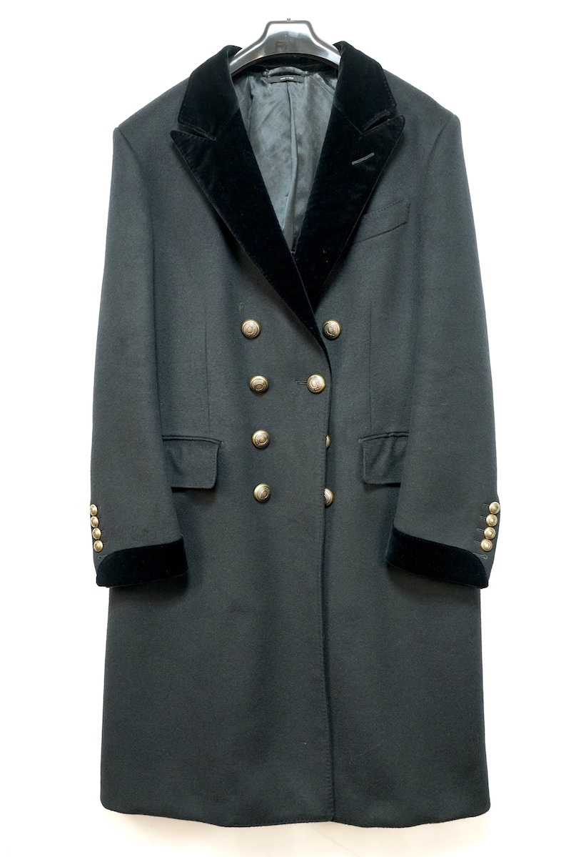 TOM FORD Black Cashmere Double Breasted Coat トムフォード ウール カシミヤ ダブルコート 50Rサイズ 298R00