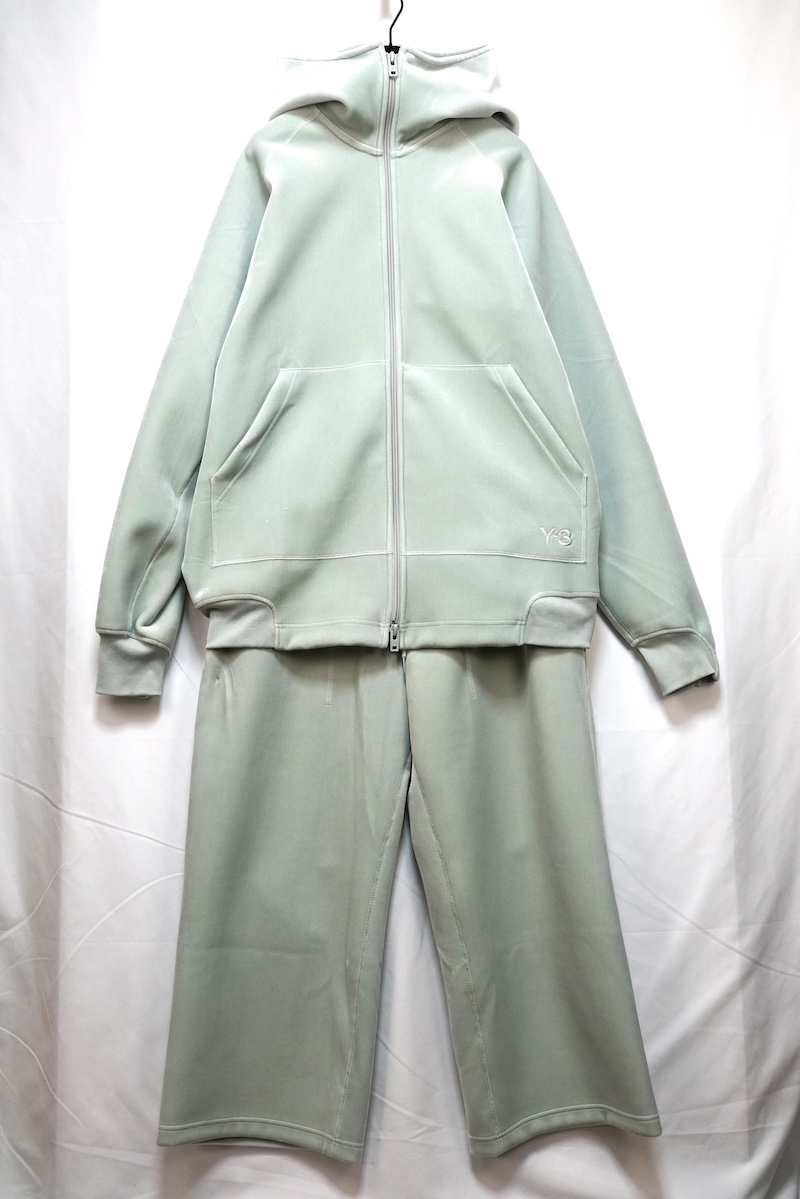 Y-3 ワイスリー VELVET FZ HDY ベルベットフルジップ フーディー Mサイズ パンツ 2XSサイズ セットアップ グリーン IQ1827/IQ1829