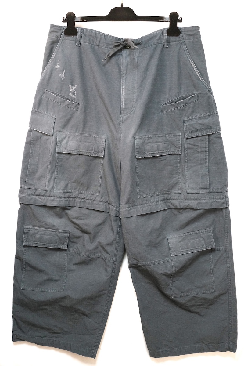 BALENCIAGA バレンシアガ ラージ カーゴ パンツ オーバーサイズ ダメージ加工 ブラック XSサイズ 790982 TKP27
