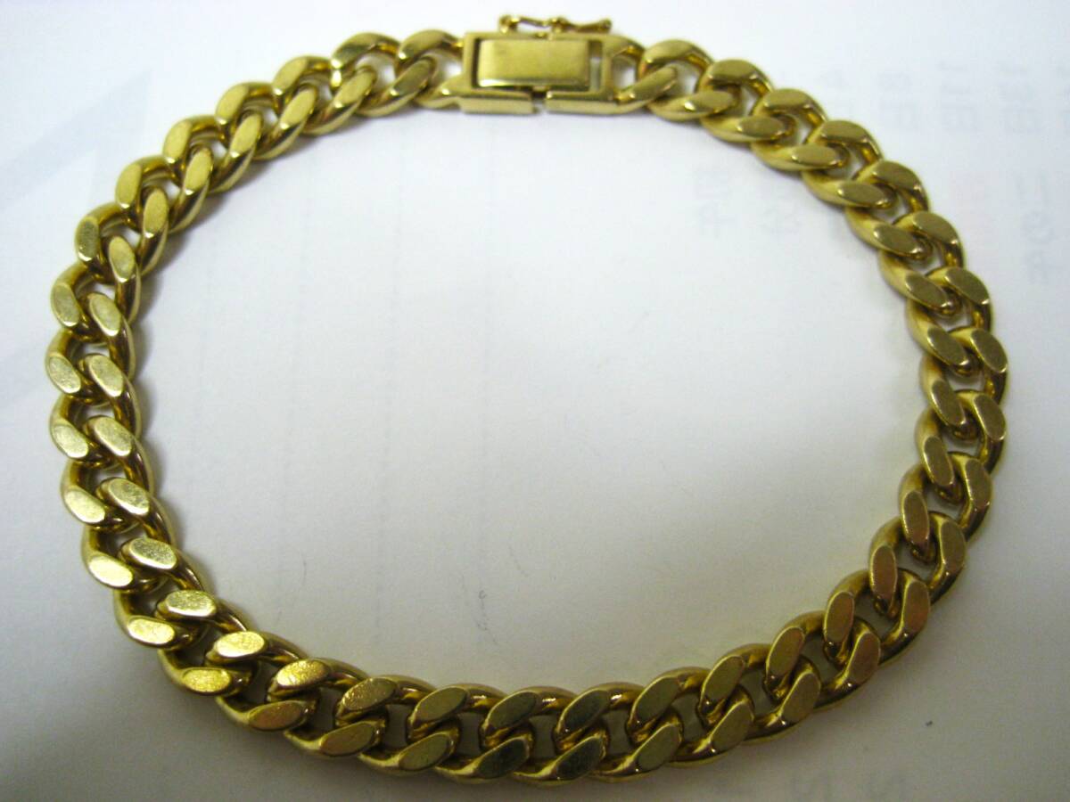 【東京 谷中 質屋おぢさん】美品 K18 18金 ブレスレット 2面喜平 18.5cm
