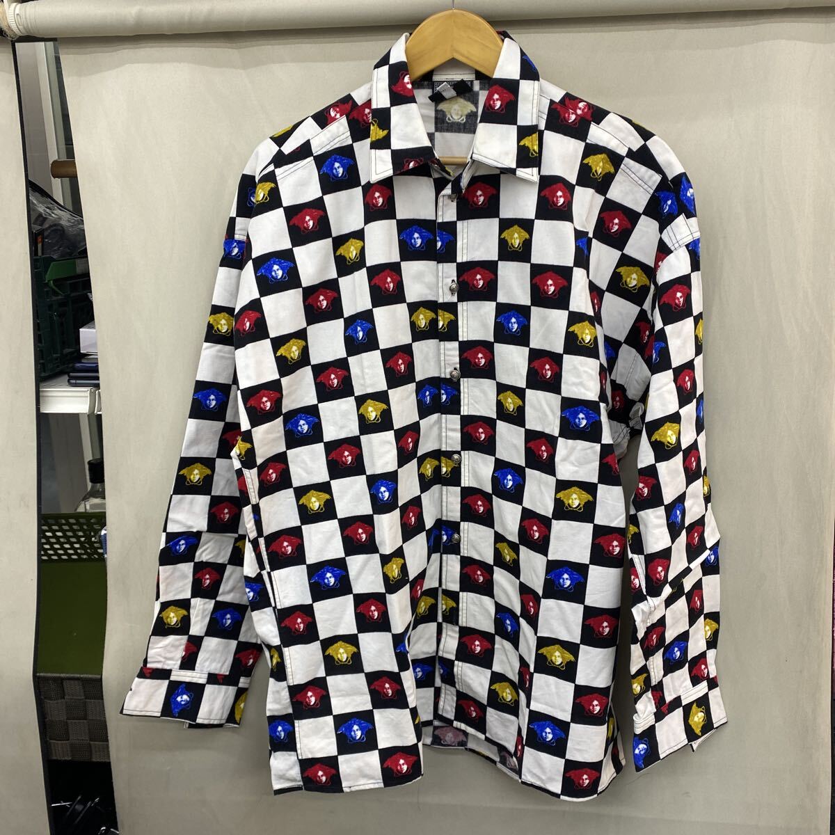 ヴェルサーチ ジーンズ クチュール コットン 長袖シャツ VERSACE JEANS COUTIURE メデューサ モノグラムシャツ