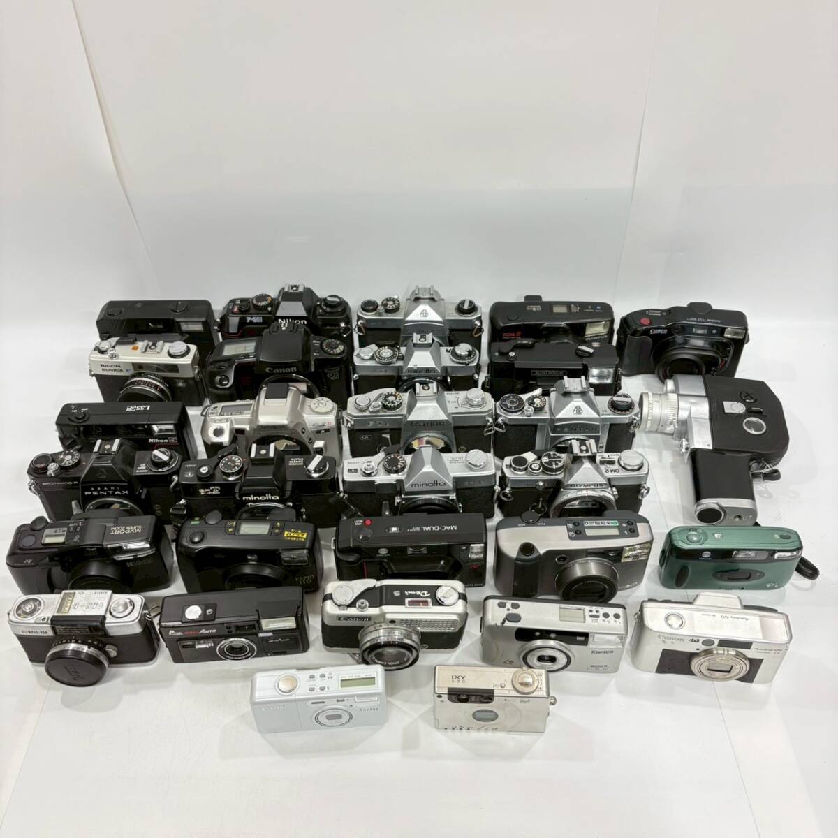 ■ 1円〜【まとめ売り】 フィルムカメラ 30点 まとめ PENTAX Canon Nikon MINOLTA Konica OLYMPUS 等 一眼レフ コンパクト カメラ K163212 