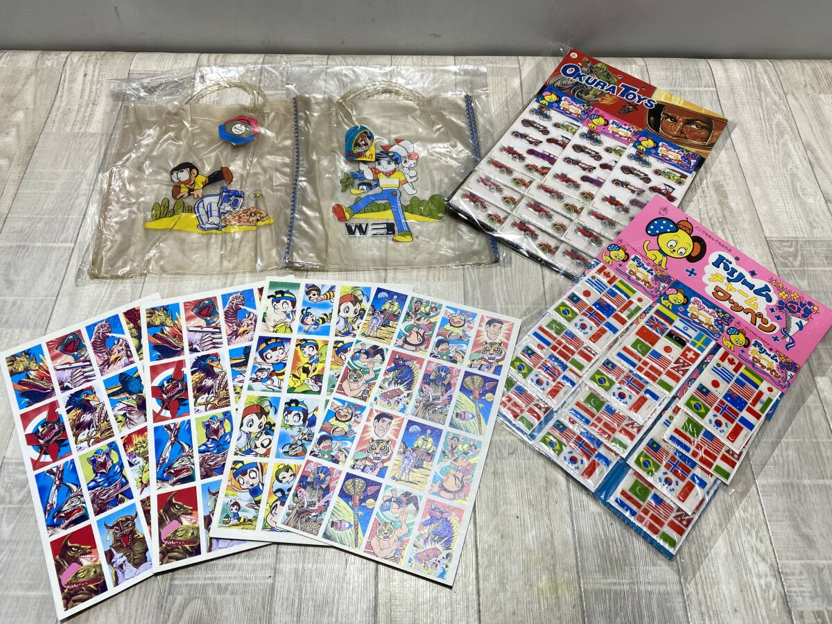 【☆】 OKURA　TOYS　など 昭和　レトロ　シール　ビニールバック　メンコ 【 未使用/現状品 】 （PN6C-65）