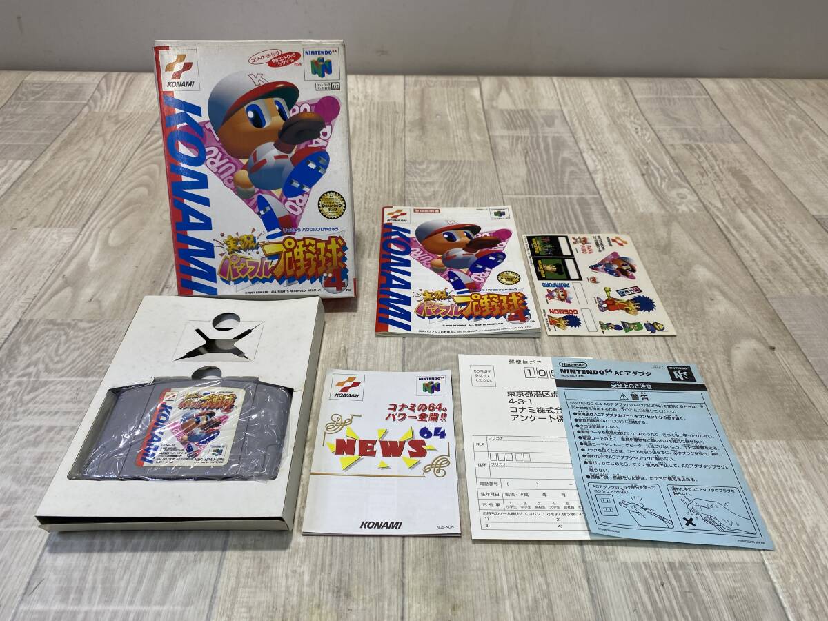 ☆KONAMI 64 ゲーム ソフト 実況パワフルプロ野球 4 【 未確認/ 現状品 】 （PN6C-115）