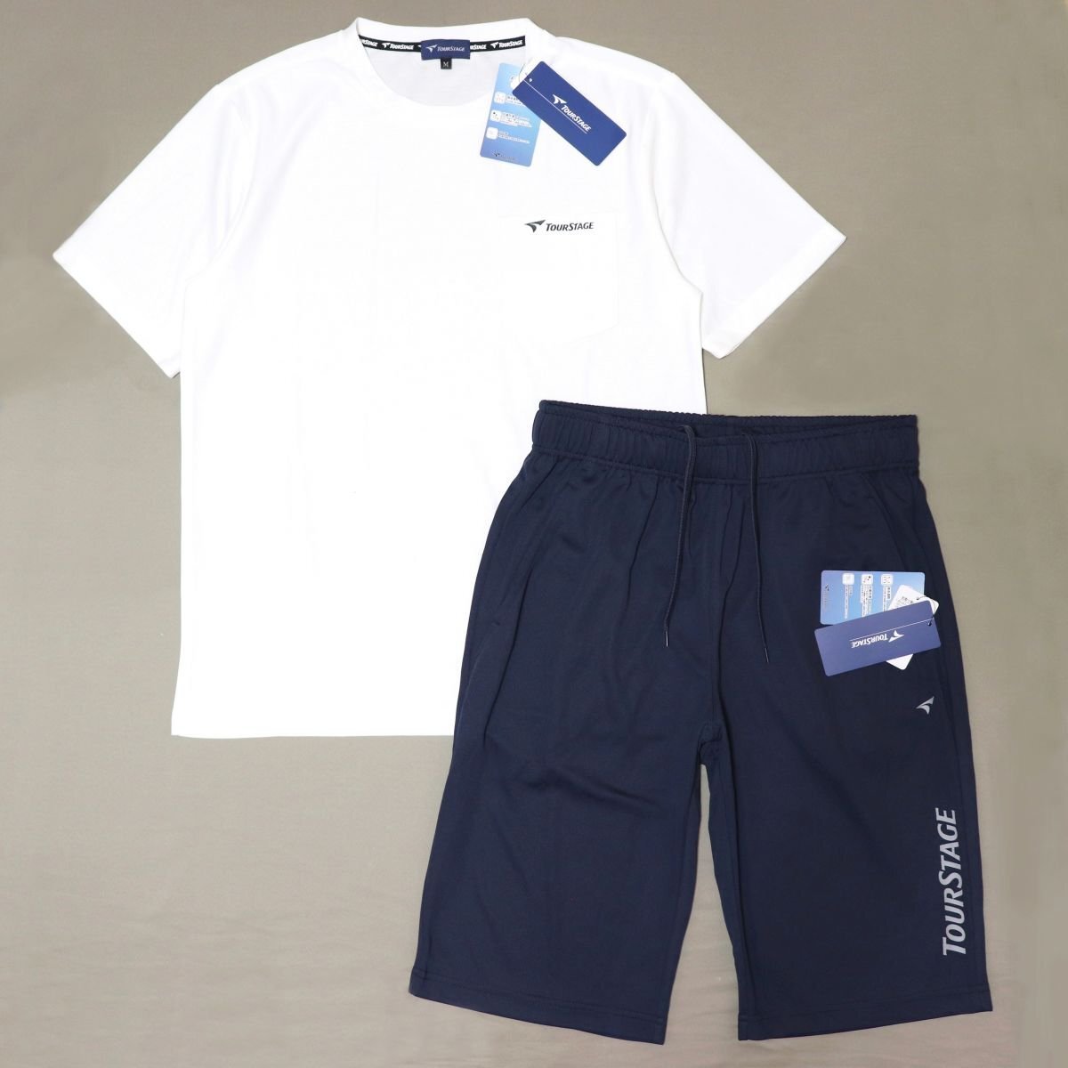 ★ブリヂストン ゴルフ GOLF ツアーステージ 新品 吸水速乾 Tシャツ パンツ 上下セット SET M [SET1252209C2TS-00-M]一 五 壱★QWER