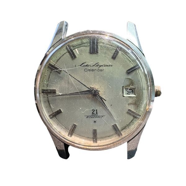 J1-031758 SEIKO/セイコー スカイライナー ラウンド デイト J15019 手巻き メンズ 腕時計