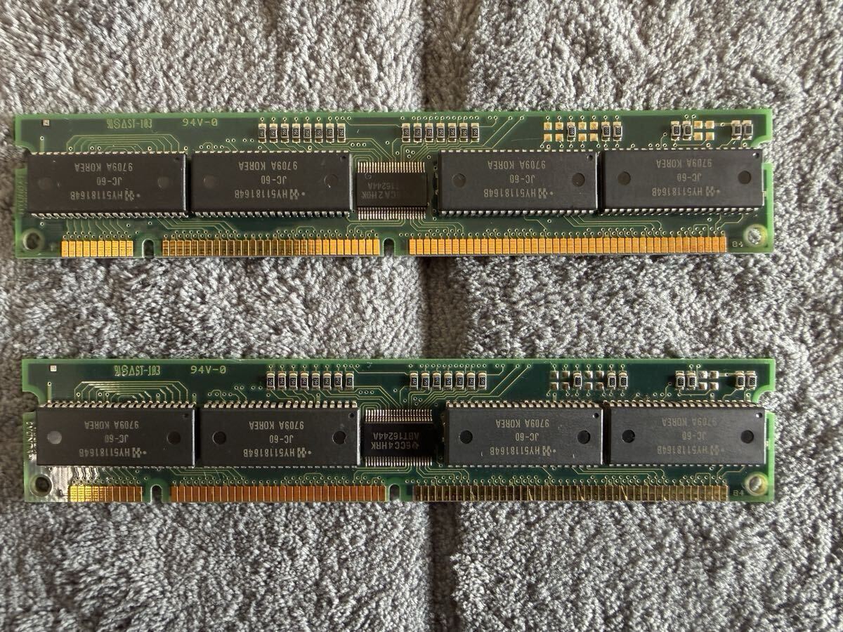 HYUNDAI HYMS64124AXG-60 SIMM 72pin 8MB 2枚セット 動作未確認
