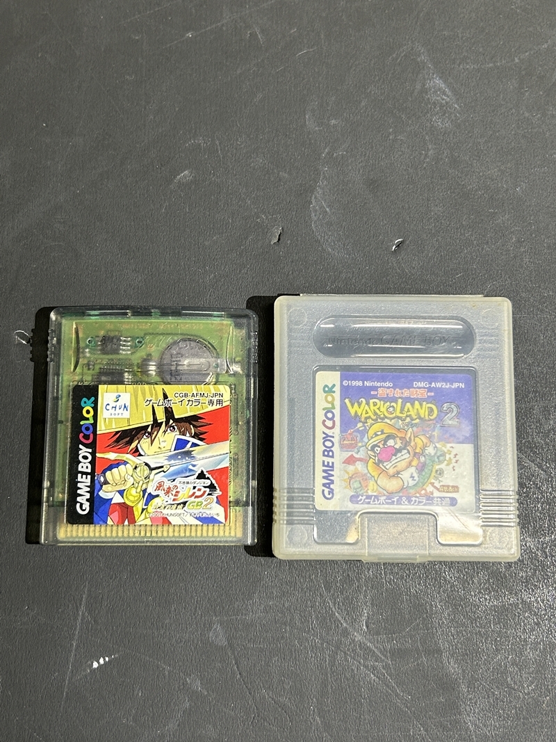 ● コレクター必見 まとめ売り GAME BOY COLOR ゲームボーイカラー カセット ソフト 風来のシレン GB2 / ワリオランド 2 ゲーム Hs146