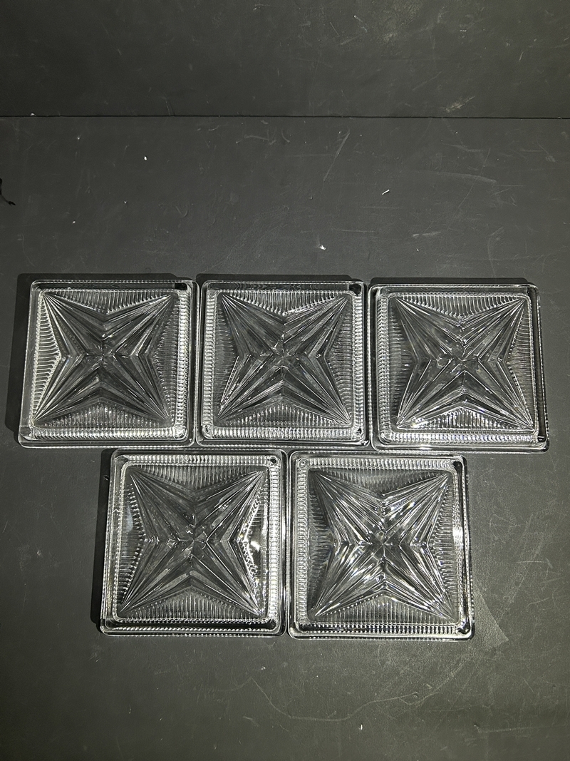 ● コレクター必見 レトロ まとめ売り ガラスタイル 5枚 ガラス製 装飾 DIY 壁 飾り ガラス製 コレクション Hs184