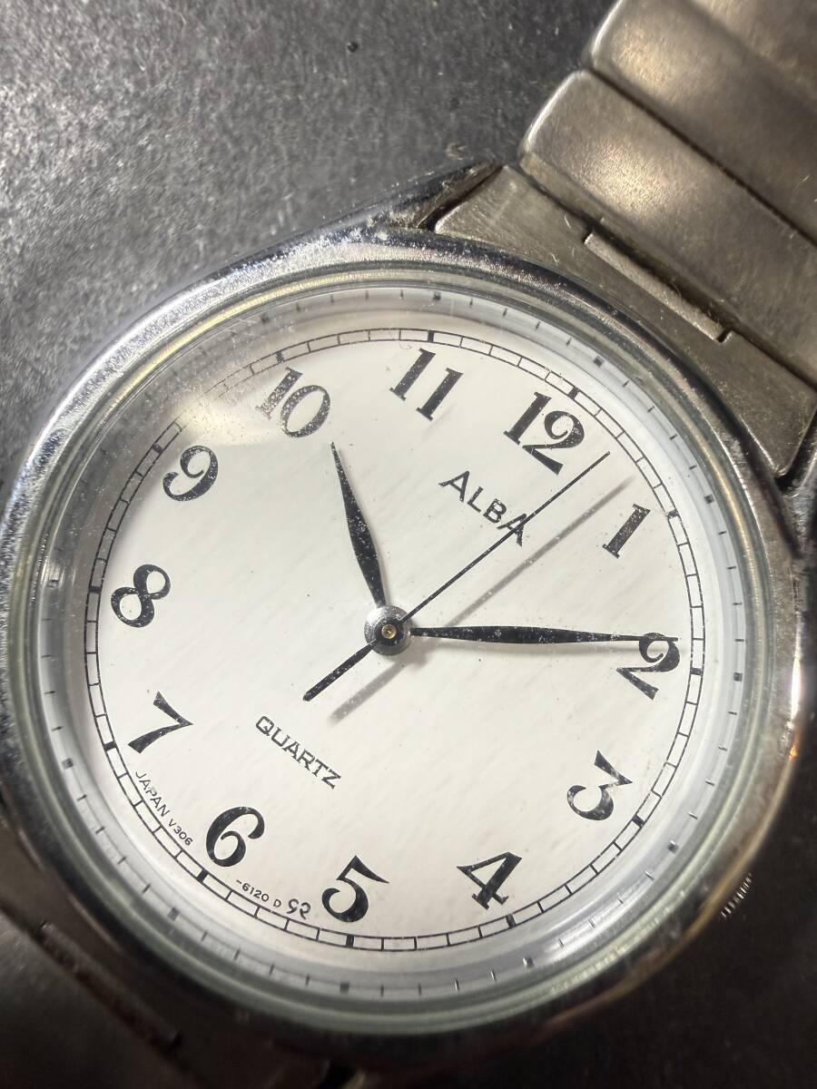 ★コレクター必見 ビンテージ SEIKO ALBA V306-6120 D セイコー アルバ 腕時計 動作未確認 ジャンク 飾り コレクション 現状品 Au733