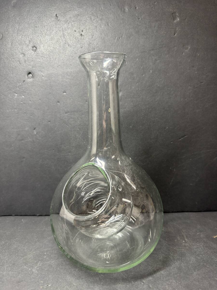 ★コレクター必見 昭和レトロ ガラス製 冷酒ボトル 酒器 ガラス食器 ガラスデカンタ 高さ約23㎝ コレクション 現状品 Au814