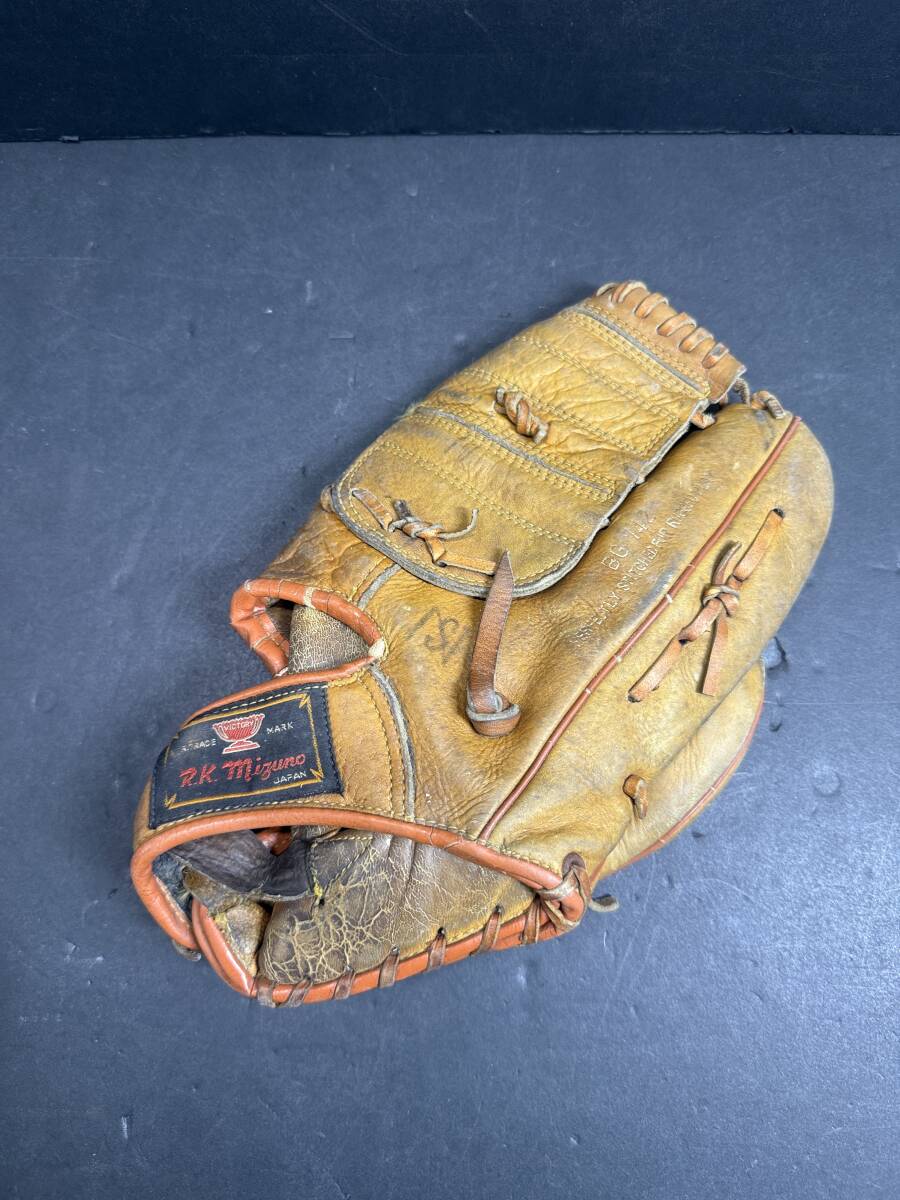 ★コレクター必見 ビンテージ 希少 R.K. mizuno 美津濃 ミズノ グローブ 右利き用 ベースボール 野球 コレクション ジャンク 現状品 Au861