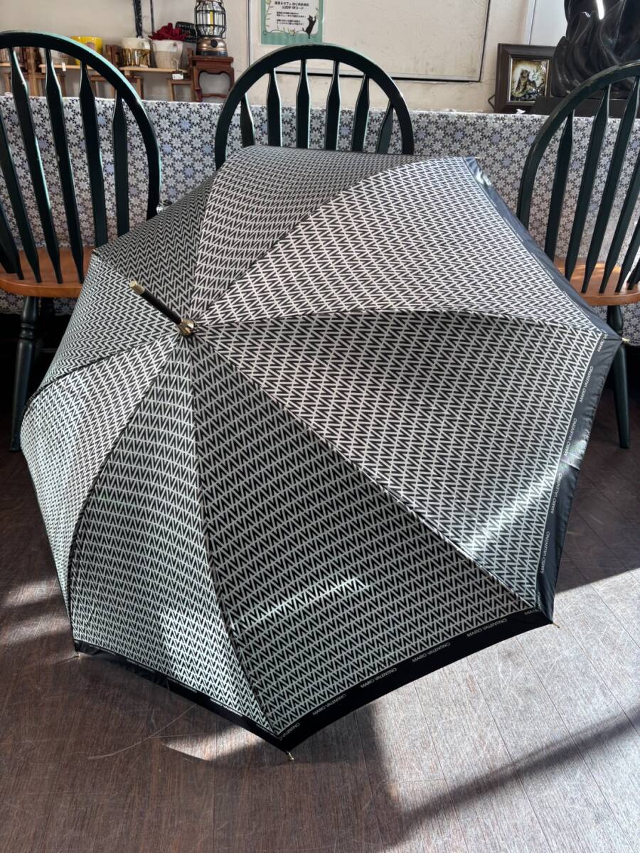 ★コレクター必見 未使用品 MARIOVALENTINO マリオバレンチノ メンズ 雨傘 長傘 親骨約60㎝ 雨具 コレクション 現状品 Au917