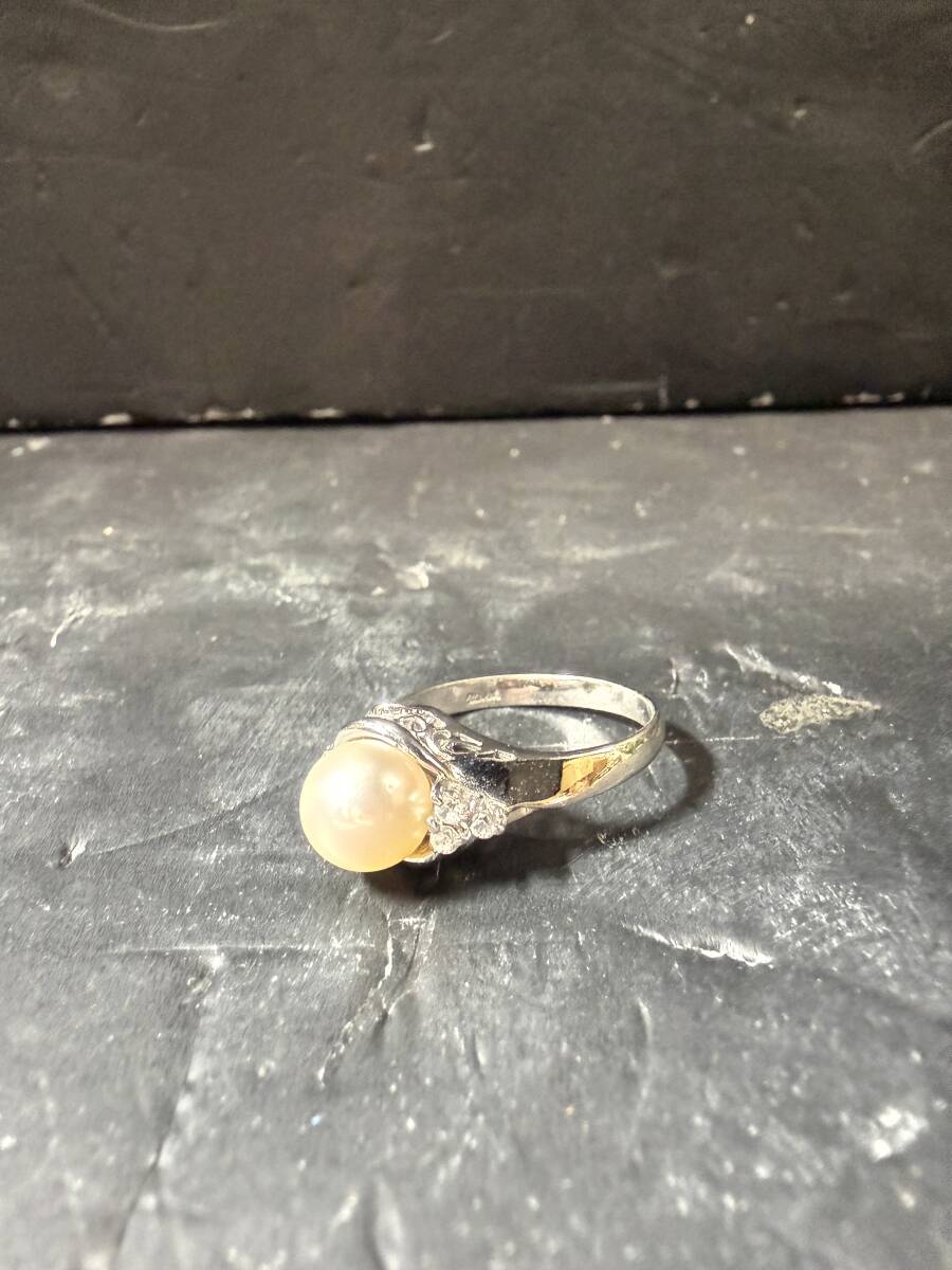 ★コレクター必見 ビンテージ パール付き リング 指輪 SILVER刻印有 シルバー レディース アクセサリー コレクション 現状品 Au935