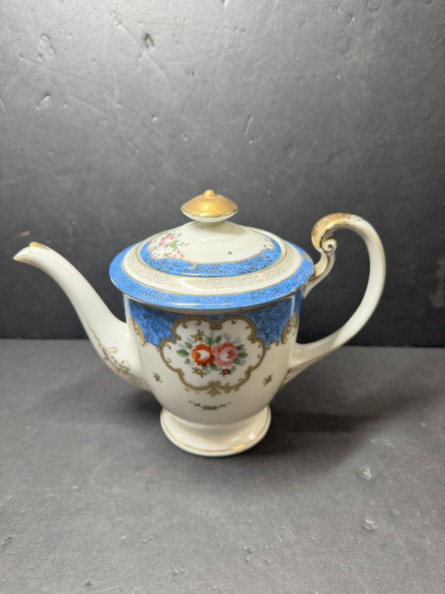 ★コレクター必見 当時物 ビンテージ ABURA CHINA ティーポット 洋食器 茶器 金彩 花柄 コレクション 現状品 Au981