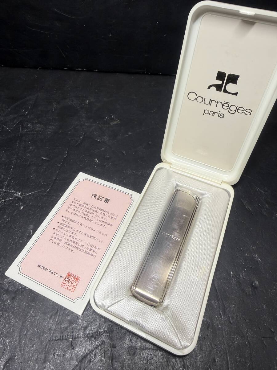 ★コレクター必見 Courreges クレージュ ガスライター ジャンク ケース付き 喫煙具 タバコグッズ 現状品 Sp5
