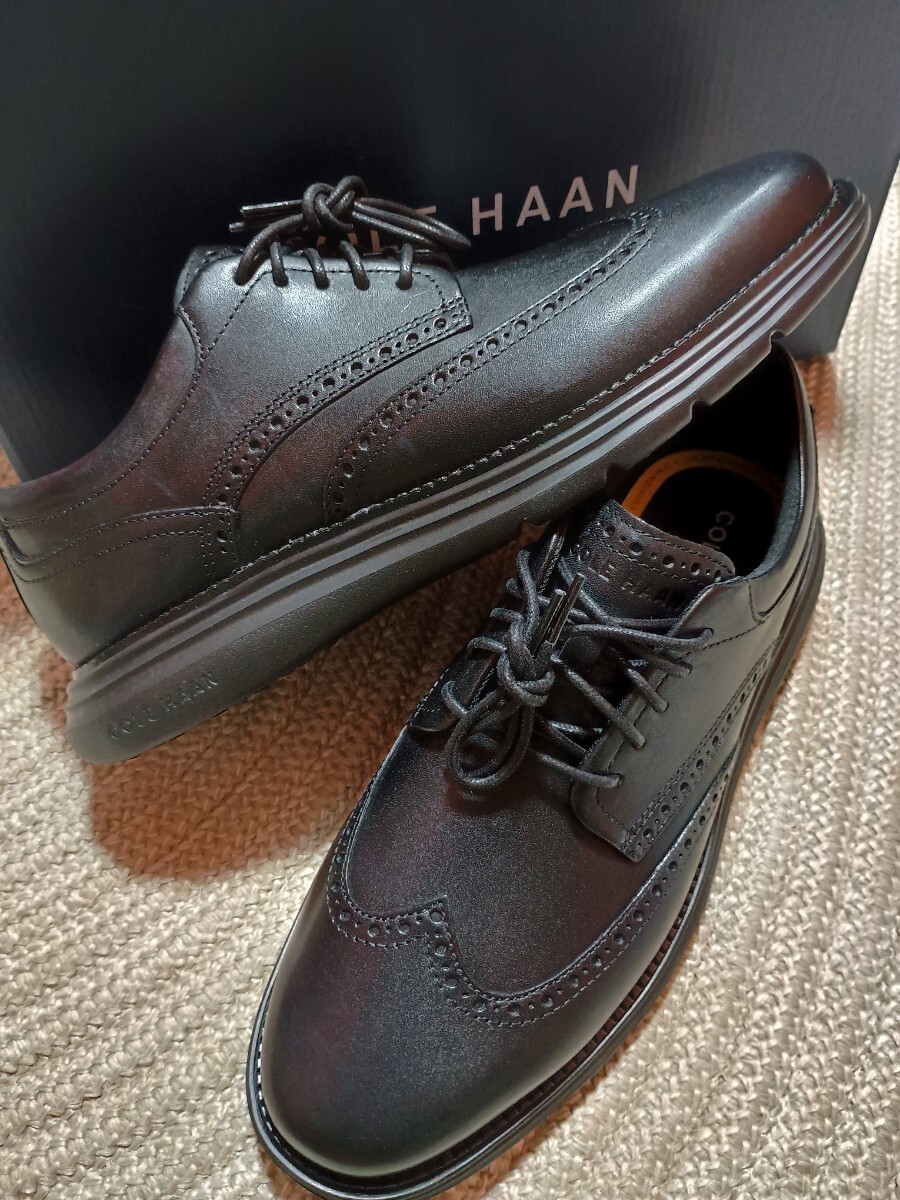 新品 コールハーン グランド プラス ウルトラ ウィングチップ オックスフォード レザー 27cm 9.5M COLE HAAN ブラック 黒 メンズ
