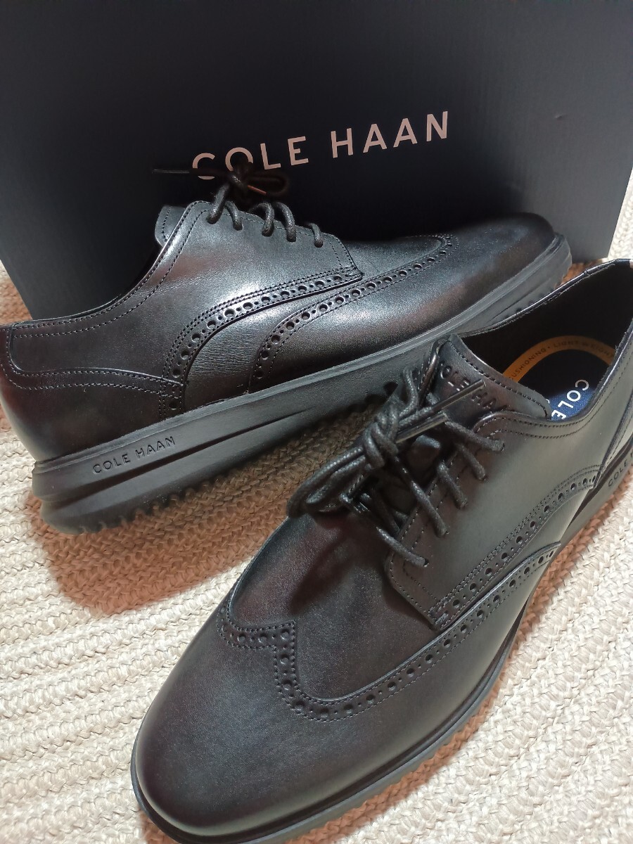 新品 コールハーン グランド プラス ウィングチップ オックスフォード レザー 27cm 9.5M COLE HAAN ブラック 黒 メンズ