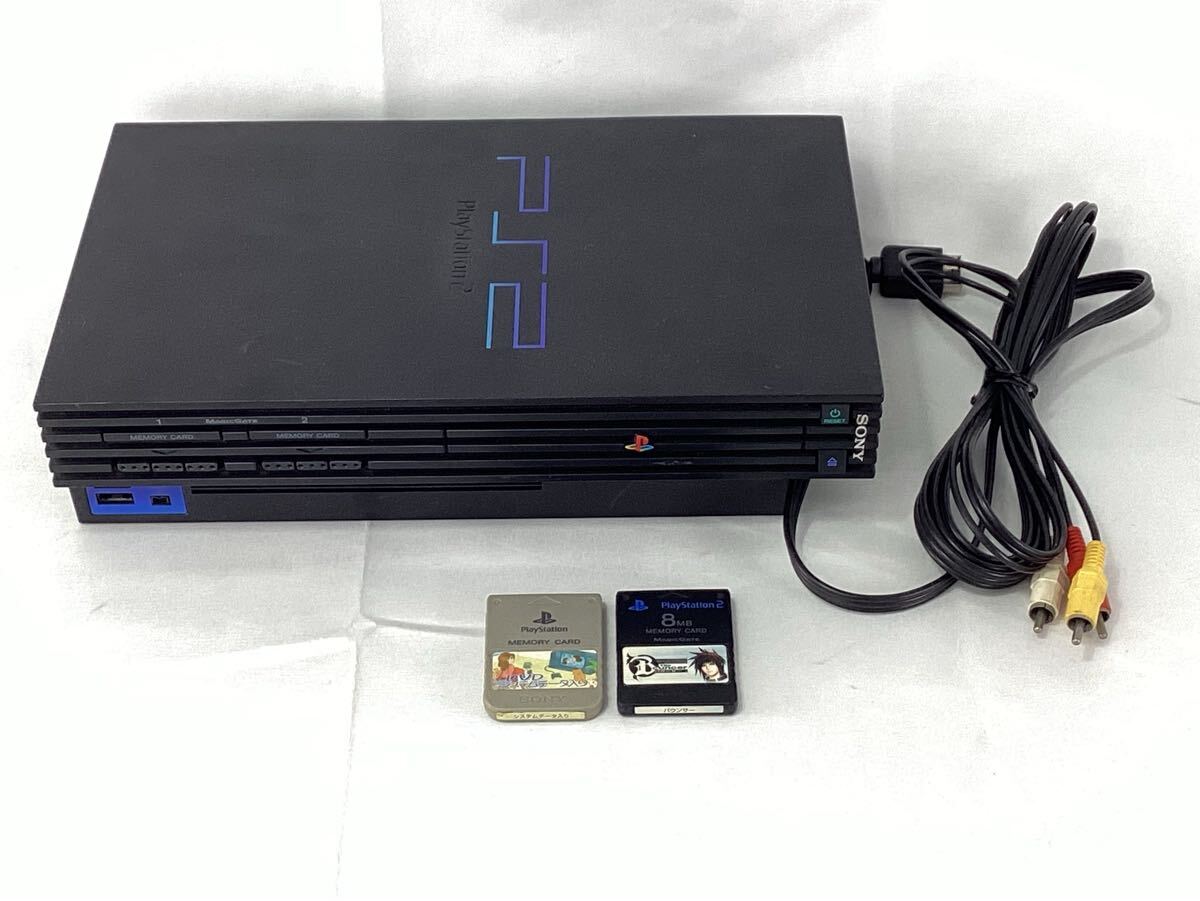 SONY ソニー PlayStation2 プレステ2 黒　本体　ケーブル　メモリーカード　中古　通電確認済み　ジャンク品